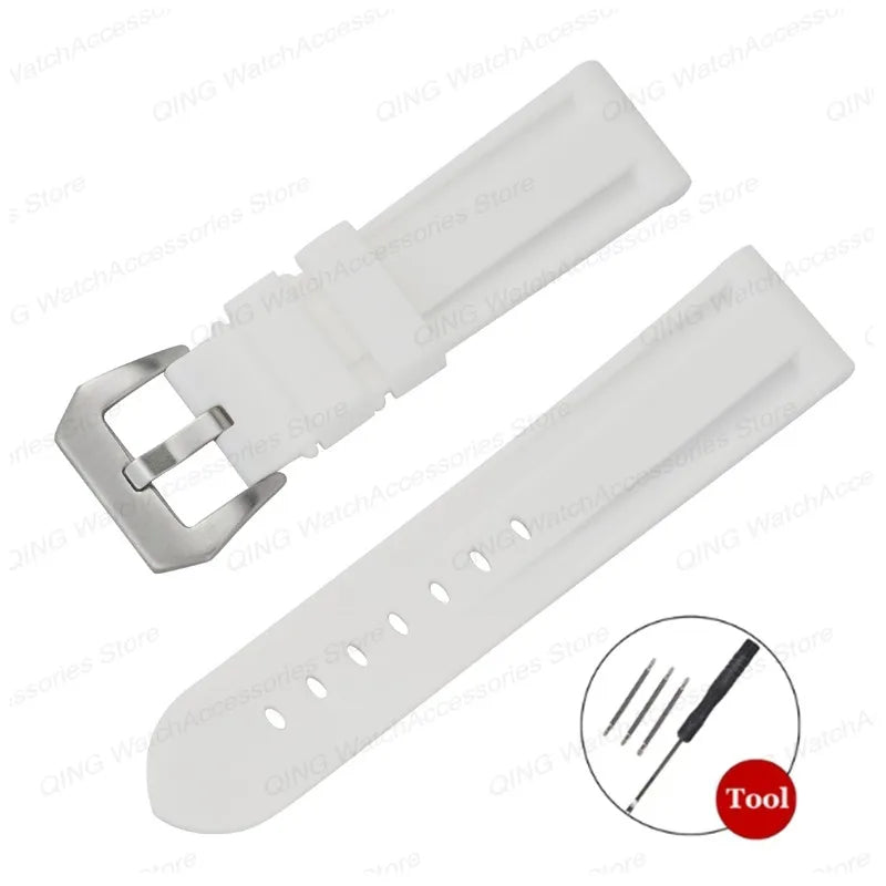 Universal Silicone Rubber Watch Strap – Sport Wristband (20-26mm)