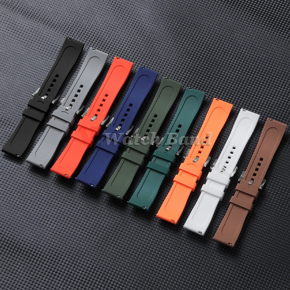 Universal Waterproof Silicone/Rubber Watch Strap 20/22mm