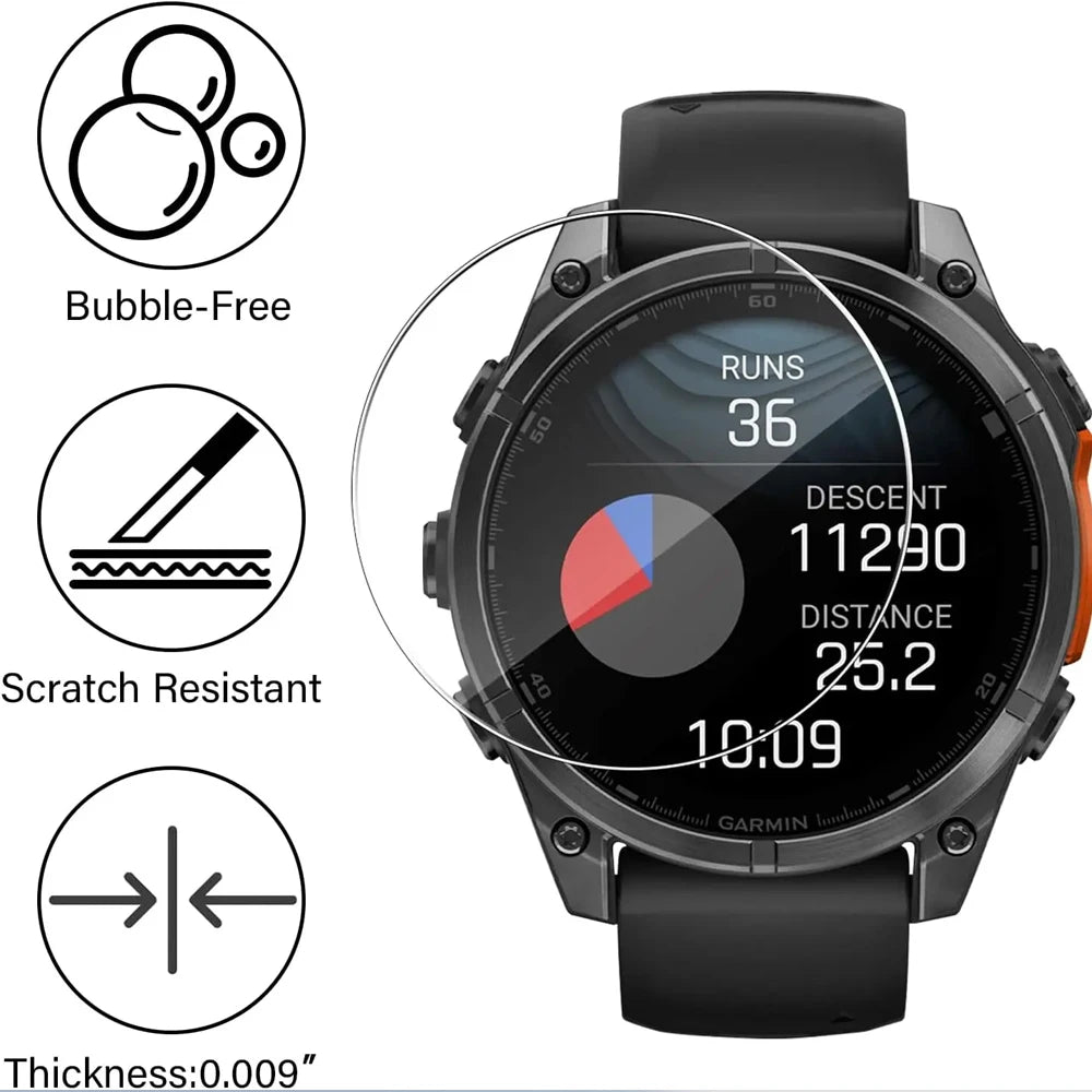 9H Tempered Glass Screen Protector for Garmin Fenix 8 43/47/51mm
