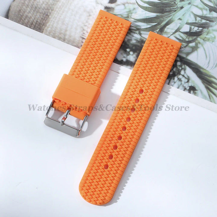 Soft Silicone Rubber Watch Band 18–24mm for Omega & Huawei (Quick