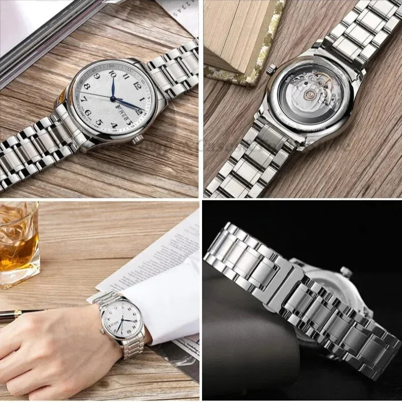 Curved-End Stainless Steel Watch Strap – 12–24mm, Butterfly Clasp