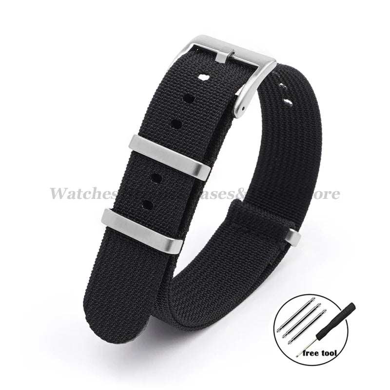 Universal Fabric Braid Watch Band 18mm 20mm 22mm Belt Men Nylon Bracelet for Omega for Huawei Watch GT4/GT3/2 Watch Accessories