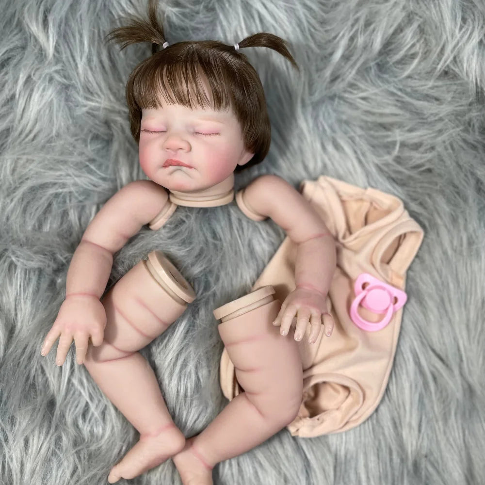 19″ Painted Vinyl Reborn Doll Kit “August” – Sleeping with Rooted Hair & 3D Skin