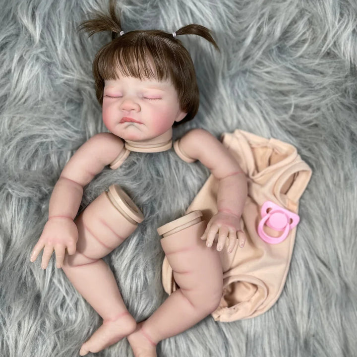 19″ Painted Vinyl Reborn Doll Kit “August” – Sleeping with Rooted Hair & 3D Skin