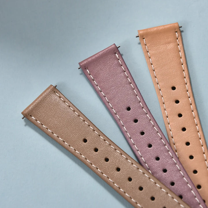 Ultra-Thin Quick Release Leather Watch Strap (20-22mm)