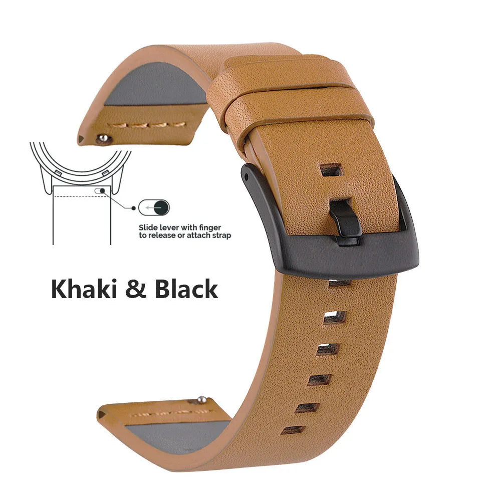 New Genuine Leather Quick Release Watch Band 18–24mm (Vintage Handmade)