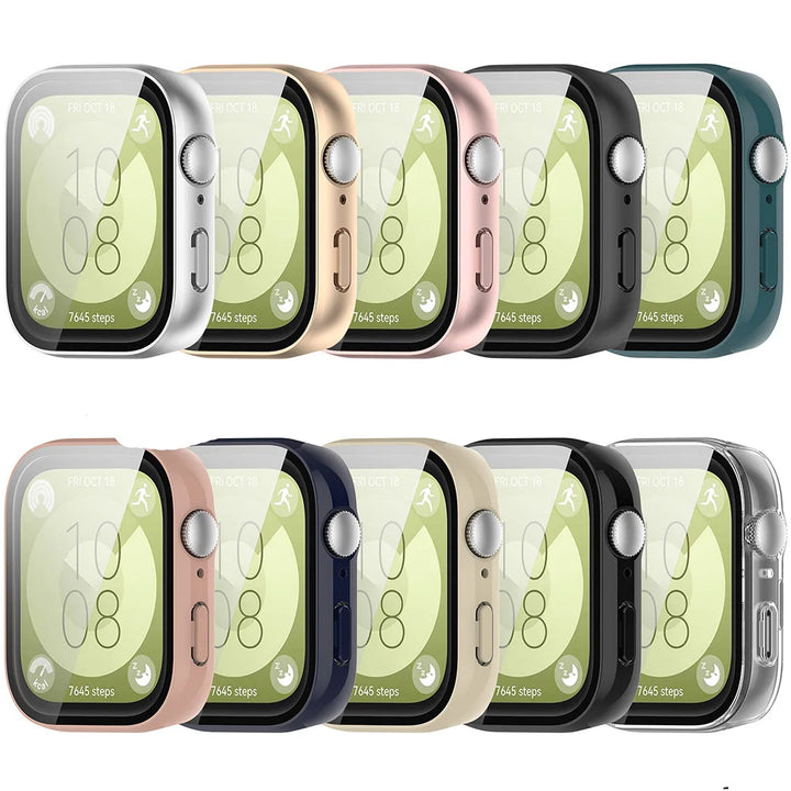 PC+Glass Screen Protector Case for Huawei Watch Fit 3