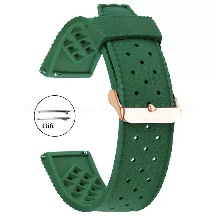 Premium Grade Tropic Silicone Watch Strap 20mm 22mm For Seiko For Oris For Omega Quick Release Diving Waterproof Rubber Bracelet