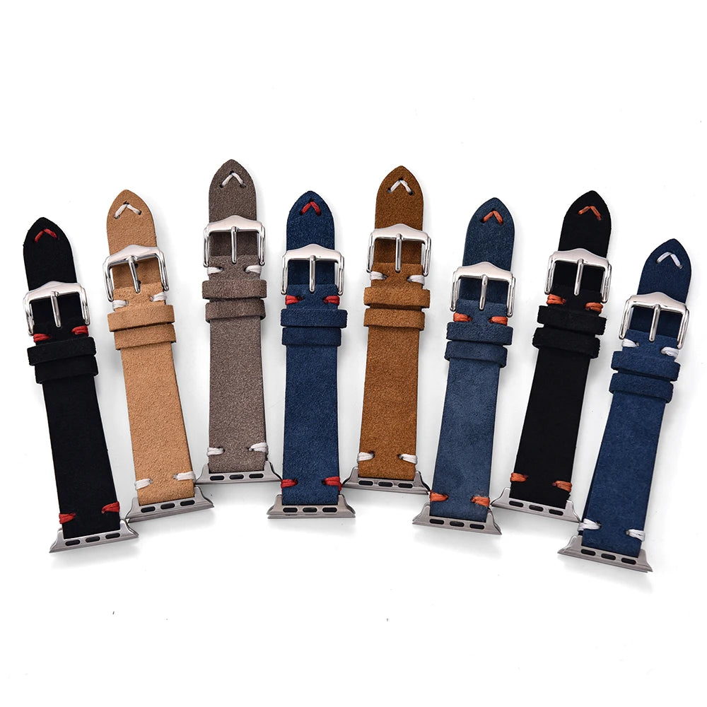 Suede Leather Strap for Apple Watch Band 49mm 44mm 41mm 42mm 38mm 46mm Bracelet Men Women iWatch Ultra Series 2 10 9 8 7 SE 5 4