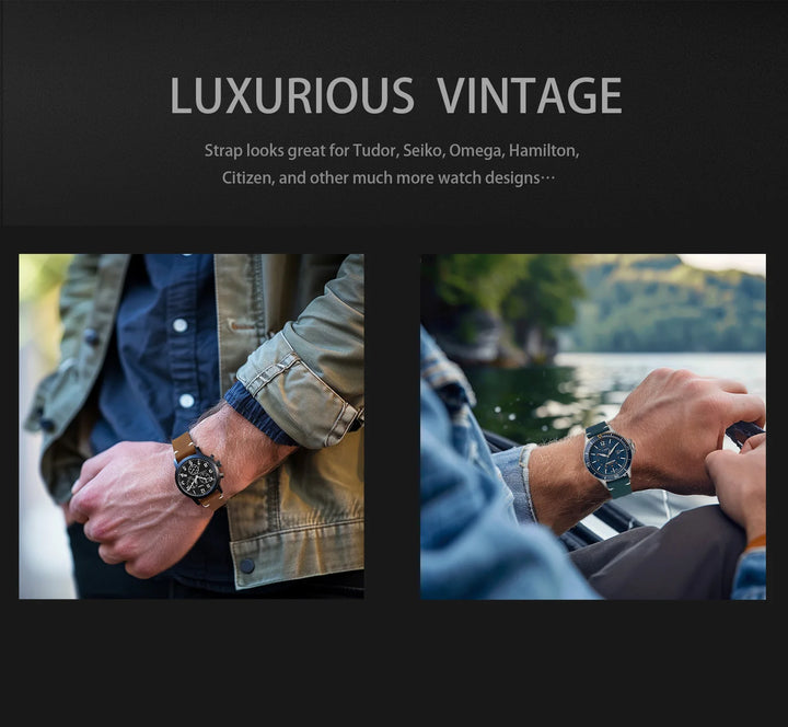 Vintage Top-Grain Leather Watch Strap (18–24mm)