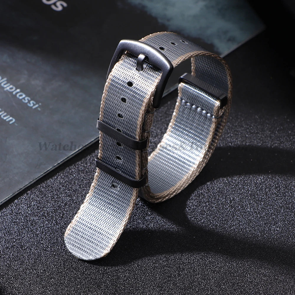Premium Nylon Watch Strap 20/22mm (Black Buckle)