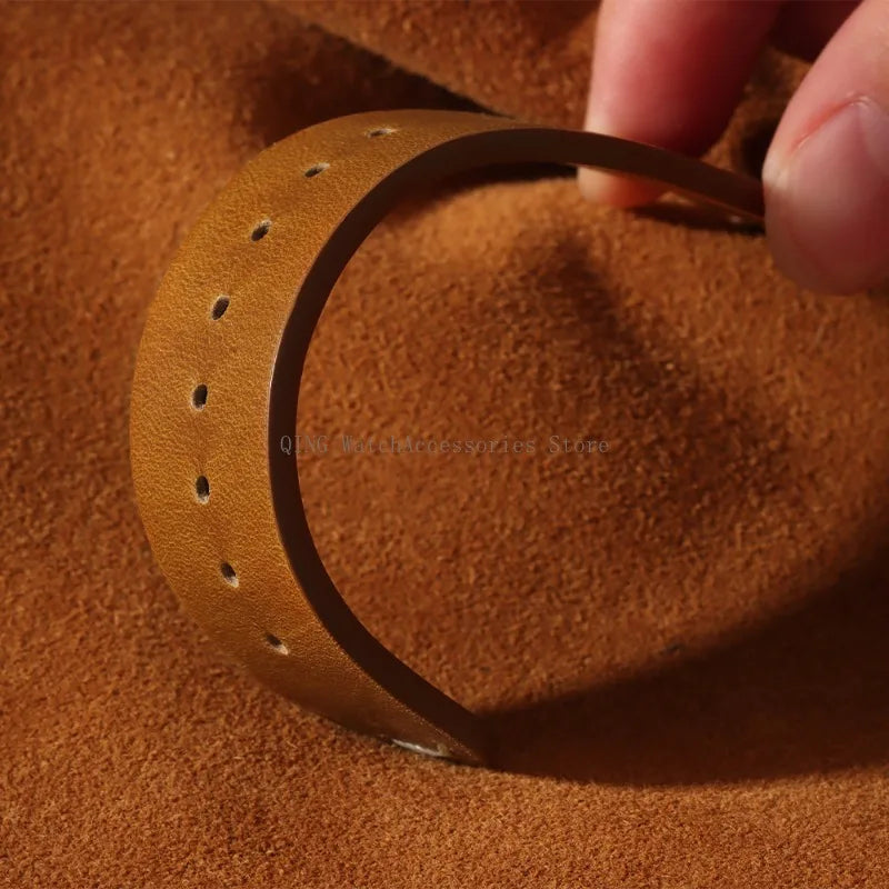 Title: Vintage Oil Wax Leather Watch Band 18–22mm (Quick Release, Unisex)