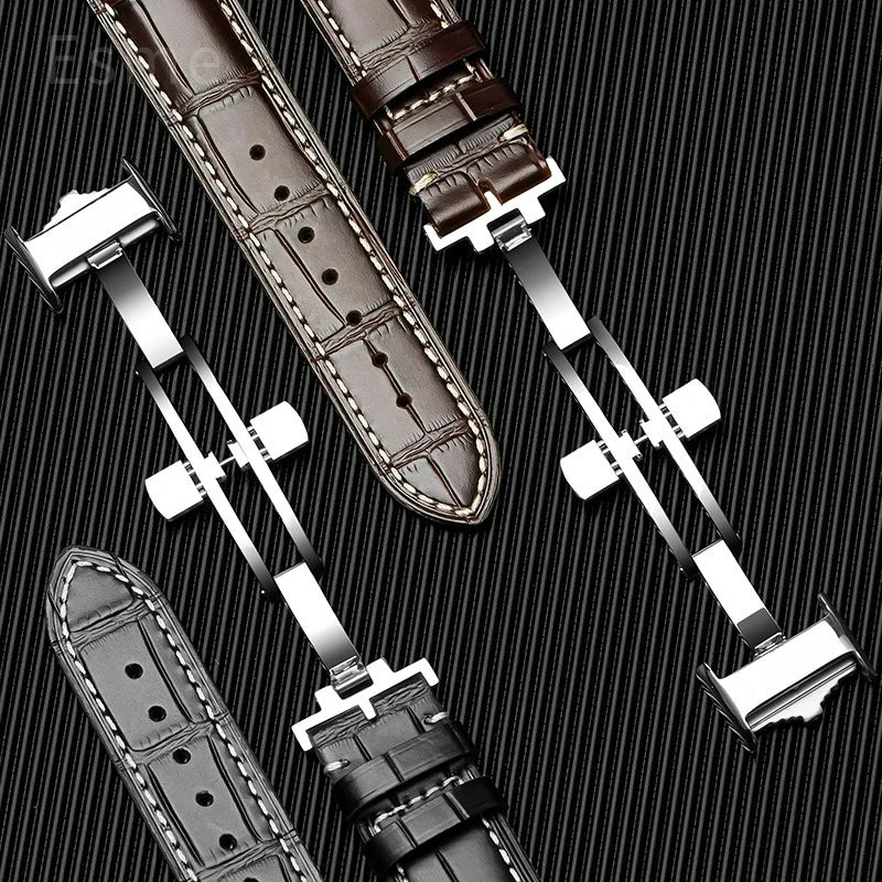 Genuine Cowhide Leather Watch Band 18–22mm for Longines Master &