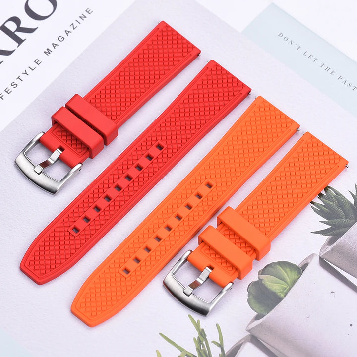 NATOBELT Bullet Shape HAISCH FKM Rubber Watch Strap 18mm 20mm 22mm 24mm Quick Release WatchBand Diving Waterproof Wristband