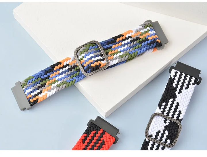 20/22mm Braided Nylon Strap for Realme Watch 2/3 & Amazfit Bip/GTS/GTR
