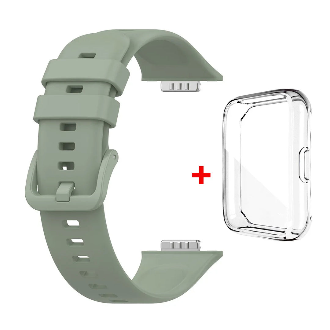 Silicone Strap with Transparent TPU Case for Huawei Watch Fit 2