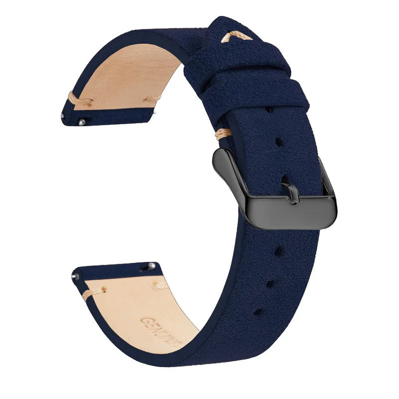 Genuine Leather Quick-Release Watch Strap 14–22mm