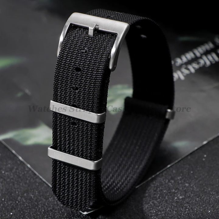 Nylon Ribbed Watch Band 18mm 20mm 22mm for Xiaomi Redmi Watch 3 Lite/Active for Smartwatch Universal Wristband Watch Accessories