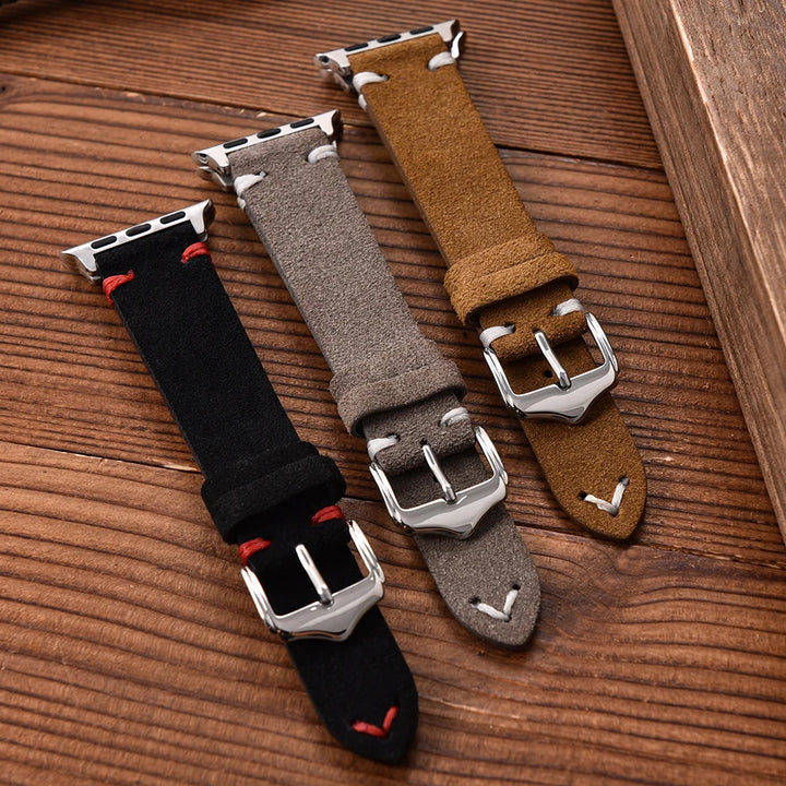 Suede Leather Strap for Apple Watch Band 49mm 44mm 41mm 42mm 38mm 46mm Bracelet Men Women iWatch Ultra Series 2 10 9 8 7 SE 5 4
