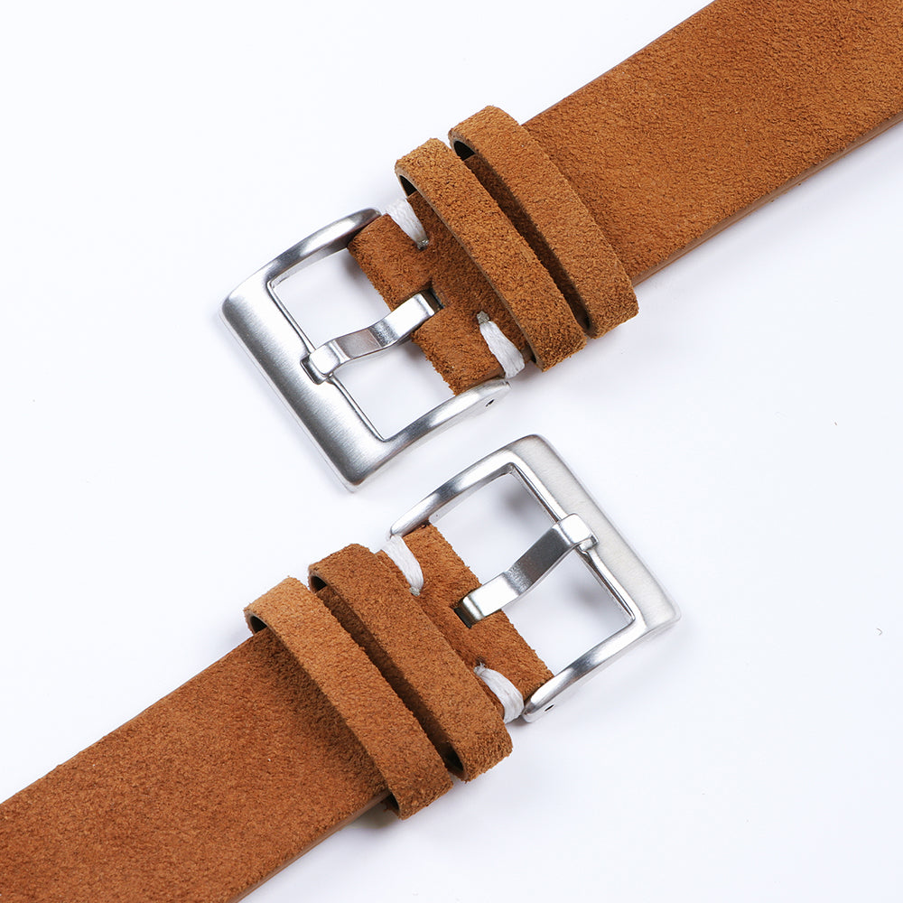 Vintage Suede Leather Watch Strap (Handmade Stitching)