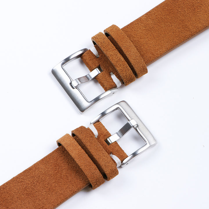 Vintage Suede Leather Watch Strap (Handmade Stitching)