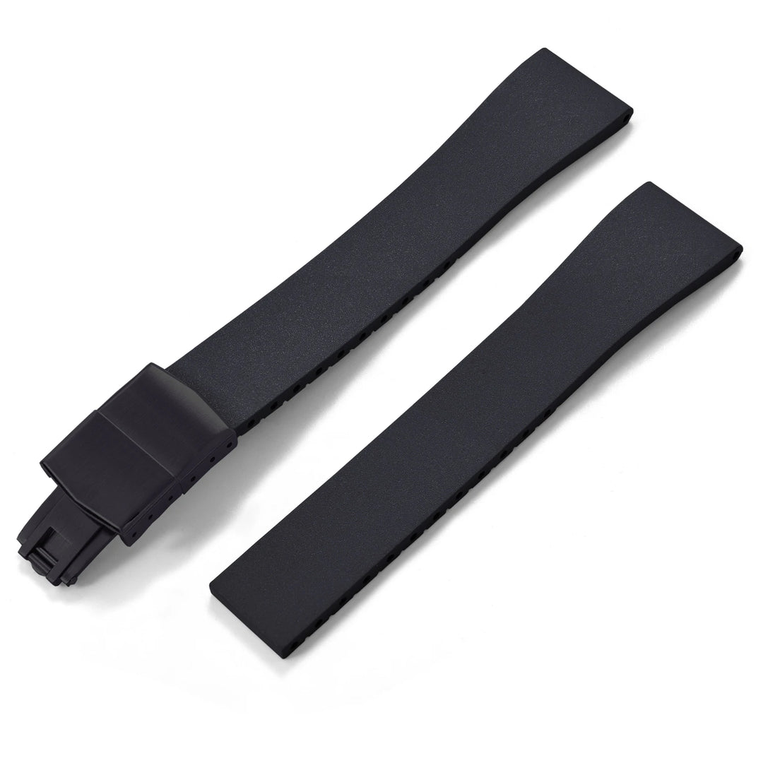 JUELONG FKM CTS Rubber Strap Quick Release Butterfly Black Buckle 16mm 18mm 19mm 20mm 21mm 22mm CTS Rubber WatchBand Cut to Size