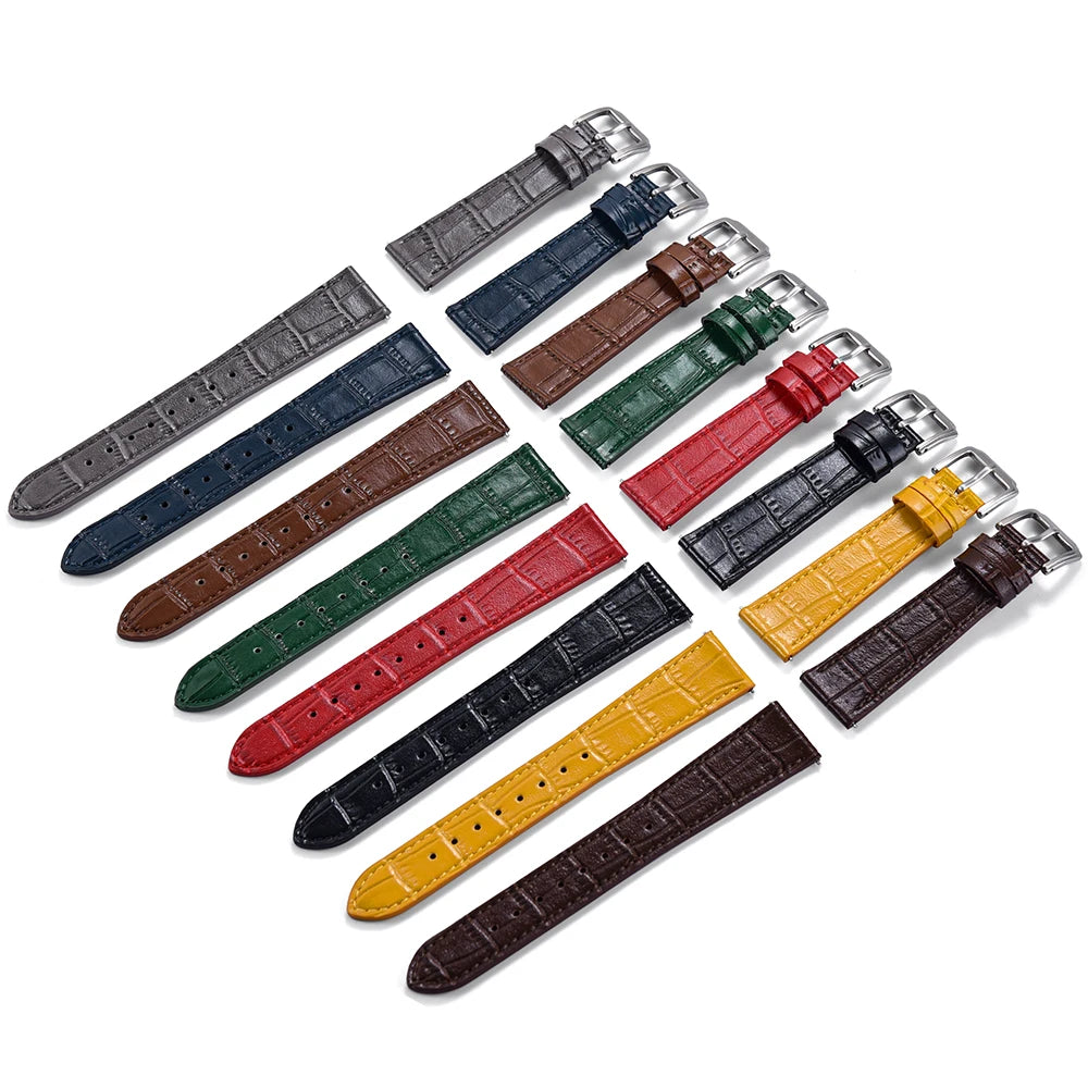 16/18/19/20/21/22mm Slub Pattern Leather Watch Strap Quick Release Leather Watch Band Women Men for Omega Seiko Cartier Bracelet