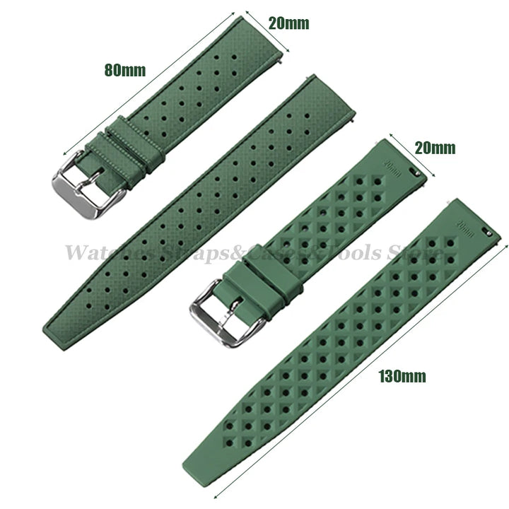 Tropical Silicone Watch Band Quick Release Strap 18mm 20mm 22mm for Oris for Seiko for Citizen Rubber Tropic Smart Watch Straps