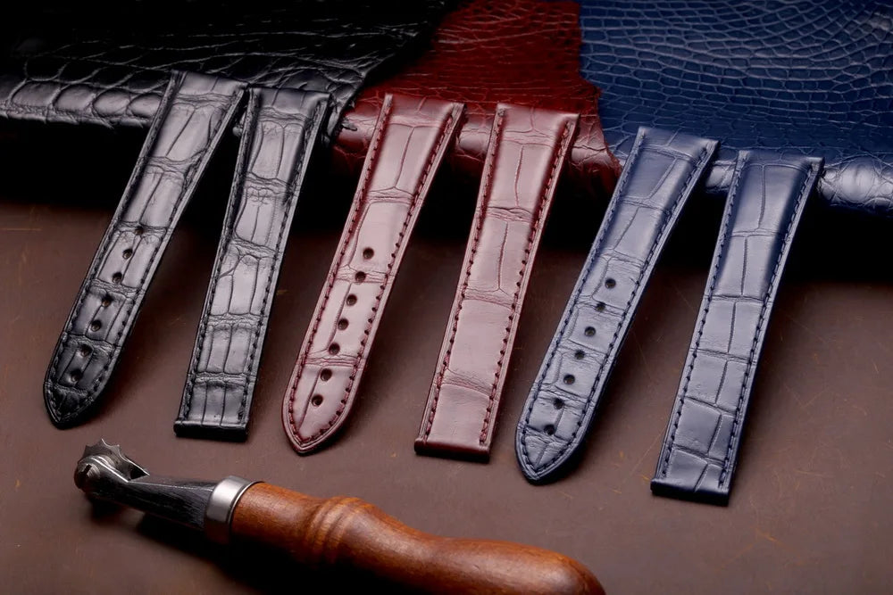 Alligator Leather Watch Bands For OMEGA Wrist Straps  HandMade Crocodile Bracelet  Replacement 19mm 20mm 21mm