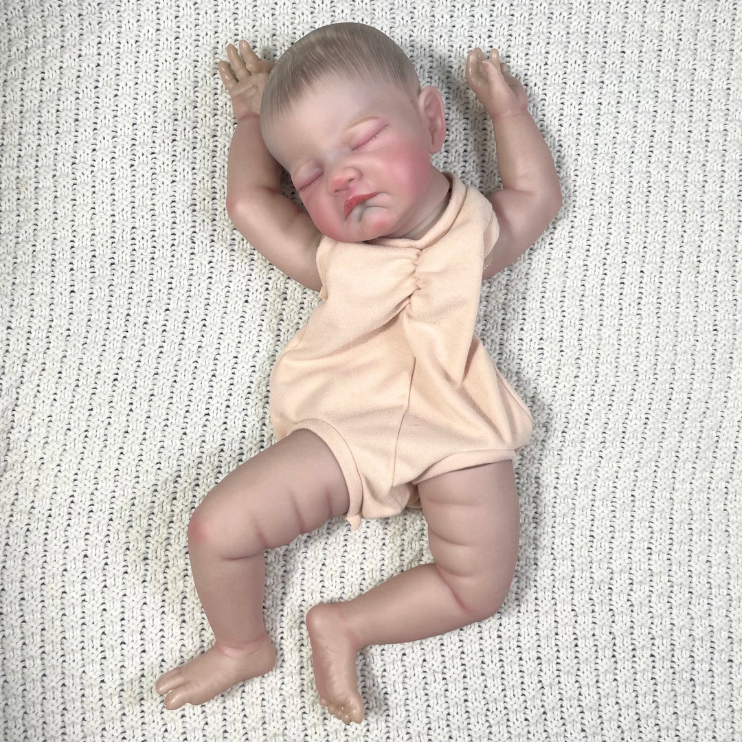 20″ August Painted Reborn Doll Parts – 3D Skin with Visible Veins & Cloth Body (DIY)