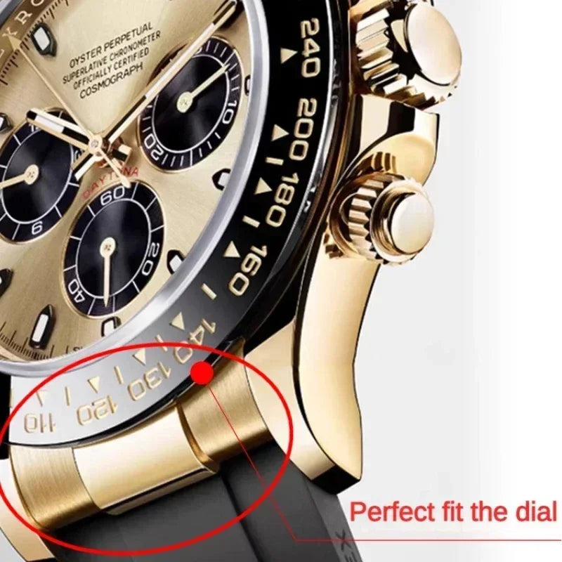 Silicone Leather Hybrid Watch Strap for Rolex (19–21mm)