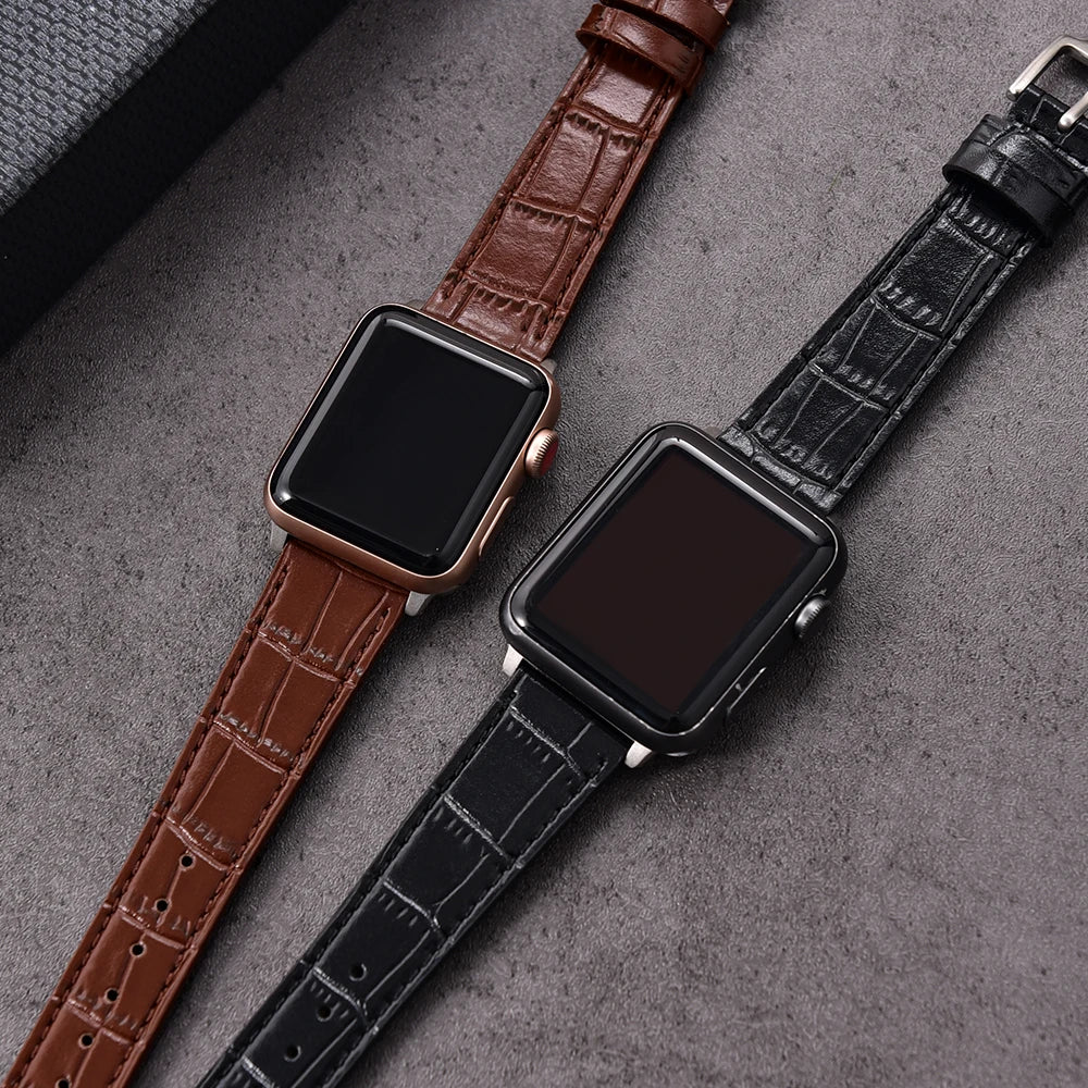 Leather Strap for Apple Watch Strap 49mm 44mm 45mm 42mm 38mm 40mm 41mm Woman Man Bracelet iWatch Series 10 9 8 7 6 5 4 SE Ultra2