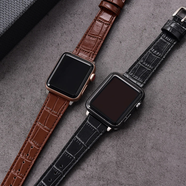 Leather Strap for Apple Watch Strap 49mm 44mm 45mm 42mm 38mm 40mm 41mm Woman Man Bracelet iWatch Series 10 9 8 7 6 5 4 SE Ultra2