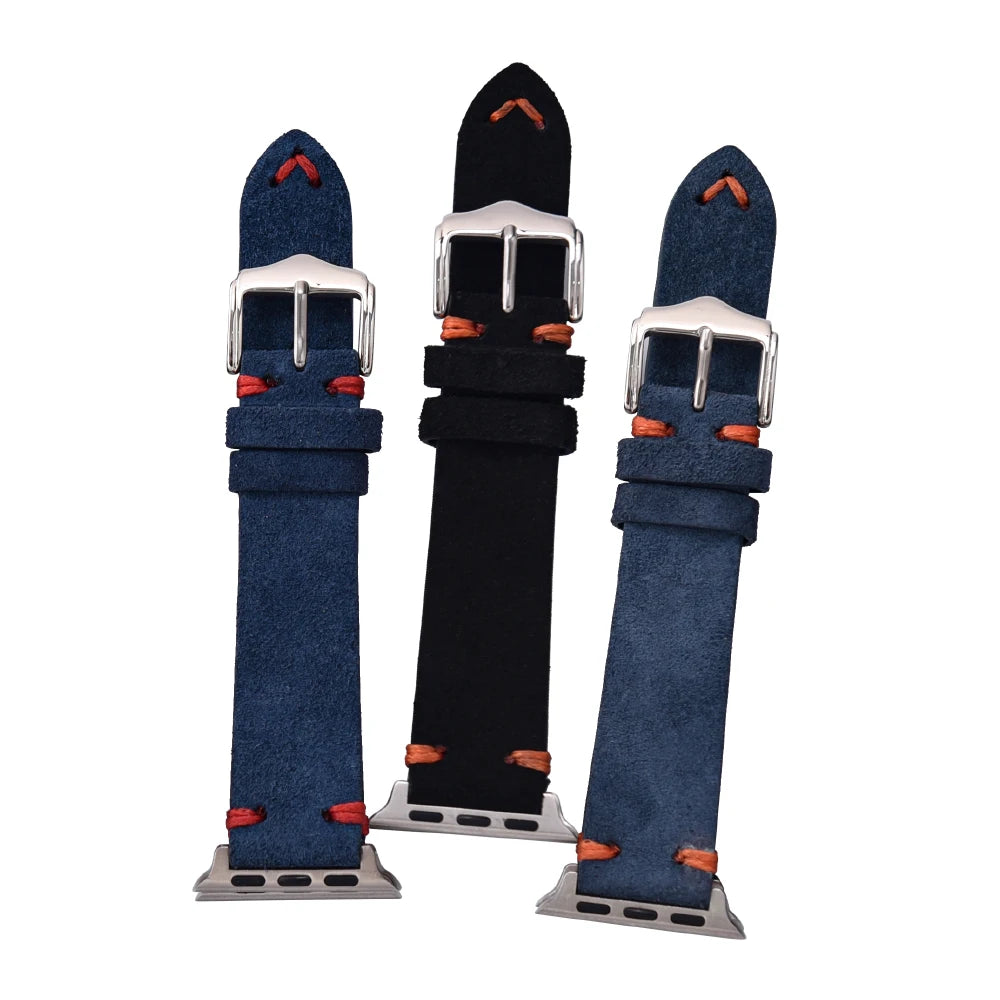 Suede Leather Strap for Apple Watch Band 49mm 44mm 41mm 42mm 38mm 46mm Bracelet Men Women iWatch Ultra Series 2 10 9 8 7 SE 5 4