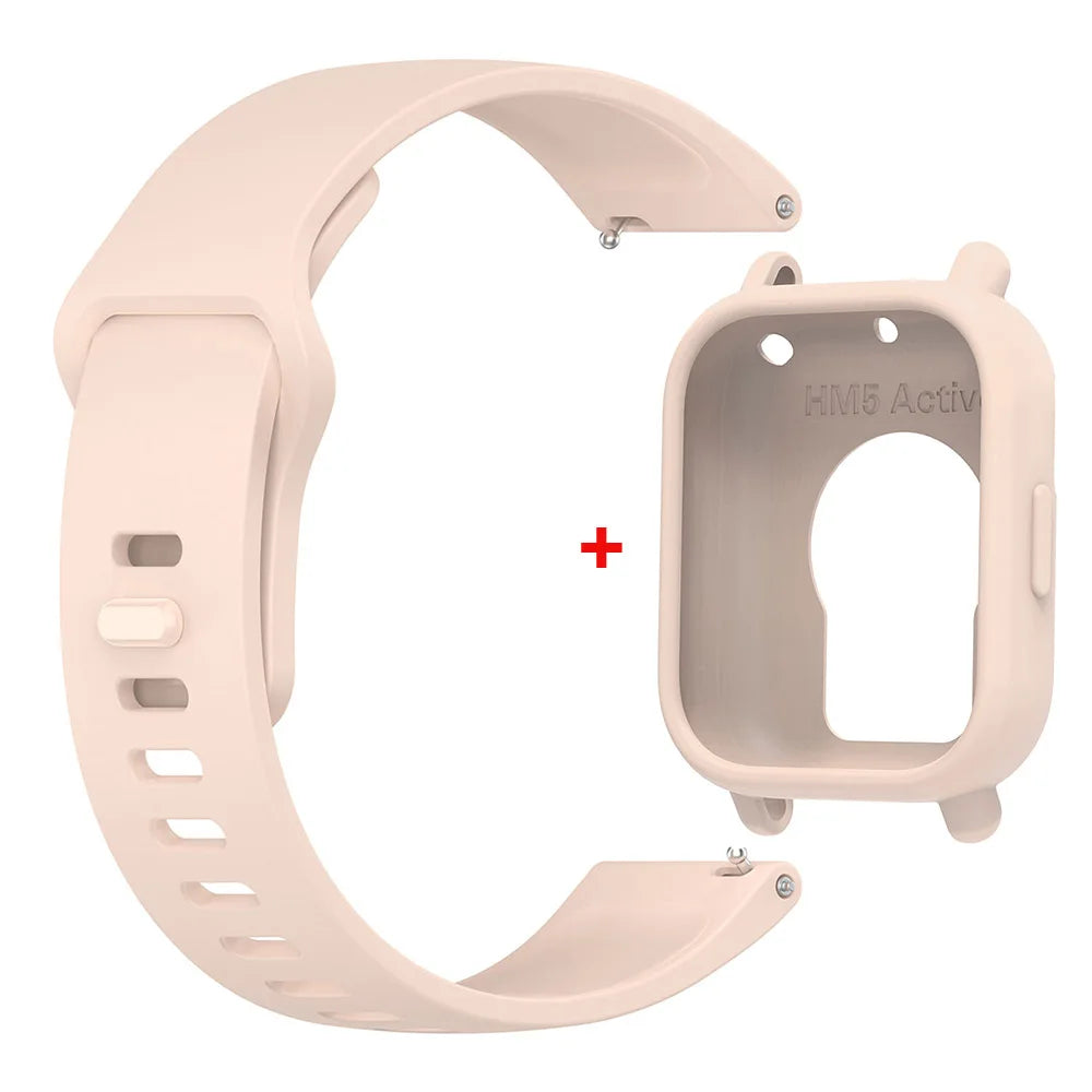 Silicone Strap with Protective Case for Redmi Watch 5 Active