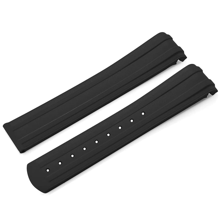 New Design FKM Strap 20mm Fluororubber Curved End For Omega Seamaster 300 PFAS Certification With Original Fold Buckle WatchBand