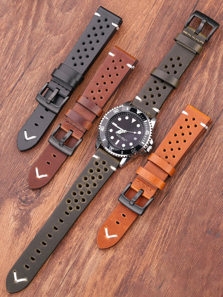 Vintage Oil Wax Leather Watch Strap for Samsung Galaxy Watch 3/4