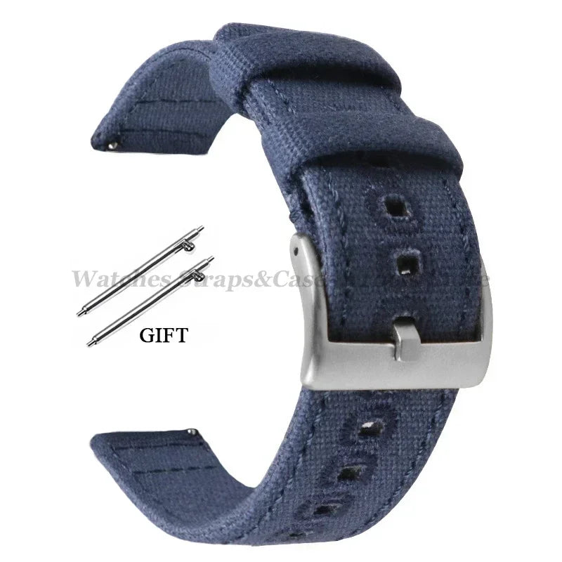 Braided Canvas Watch Strap 18–22mm