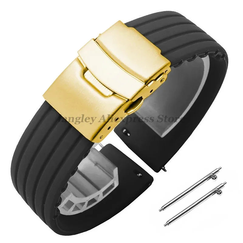 18mm 20mm 22mm 24mm Quick Release Silicone Watchband for Huawei Watch GT4/GT3 46mm for Seiko for Omega for Fossil Rubber Straps