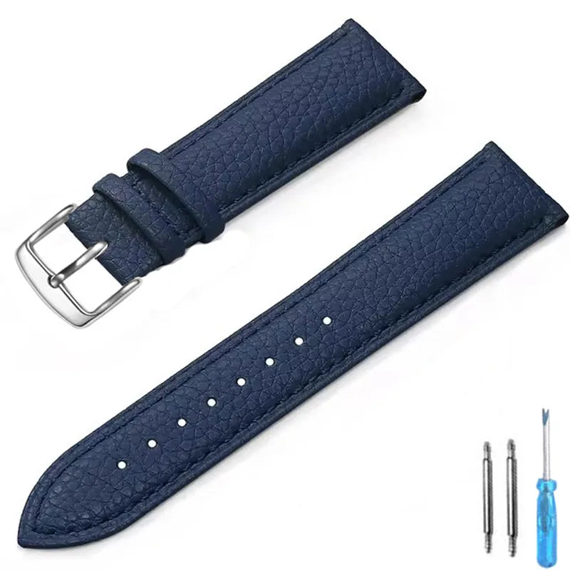 Genuine Leather Watch Band 12mm 14mm 16mm 18mm 20mm Watch Strap for Man Women High-quality Wrist Watchband + Tool