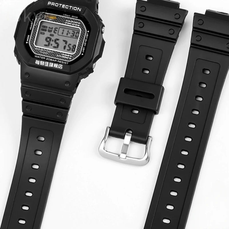 Anti-Allergy Resin Watch Strap with Stainless Steel Buckle for Casio G-Shock DW & GW Serie