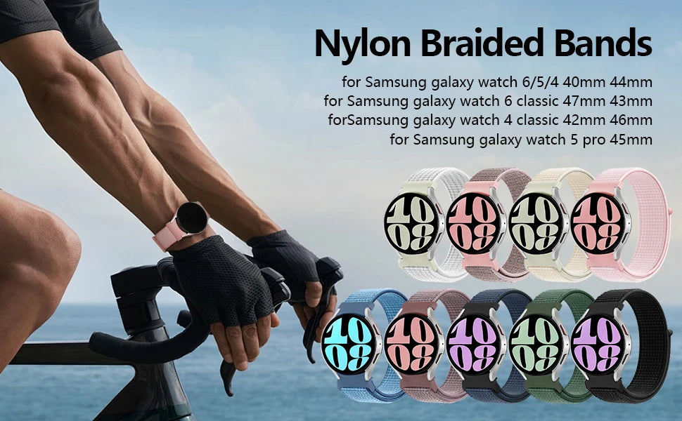 Nylon Sport Loop Watch Strap – 40-44mm for Samsung Galaxy Watch 4-7 & 5 Pro