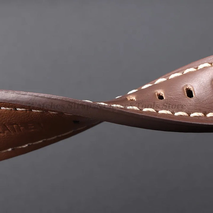 Cowhide Crazy Horse Genuine Leather Bracelets 20mm 22mm 24mm 26mm for Panerai for Omega Belt Dark Brown Men's Women Watch Strap