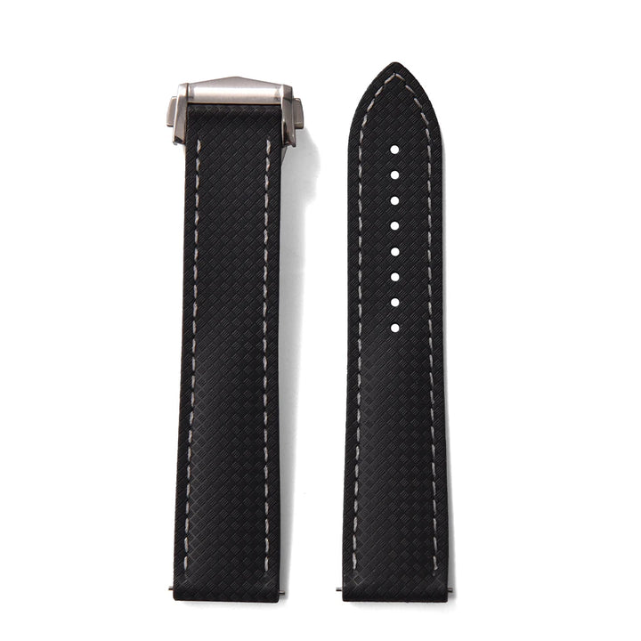 JUELONG Original Soft FKM Rubber Watch Strap 20mm 22mm Tropical Texture Perfect Fit Flat End Universal Quick Release Watch Strap