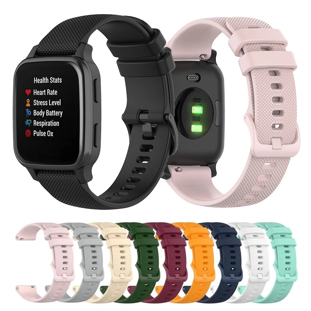 20mm Silicone Strap for Garmin Venu SQ/Venu 2 Plus & Amazfit Bip S/U