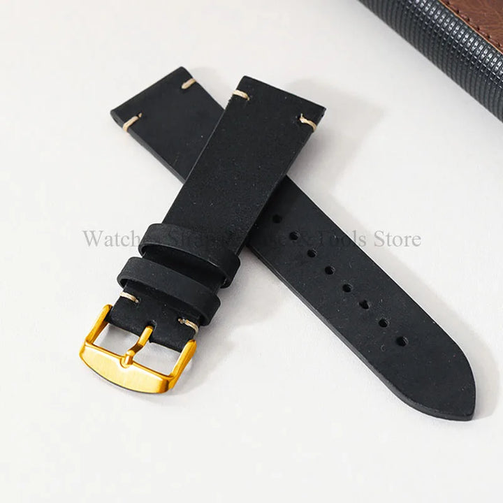 Crazy Horse Leather Retro Watchband 18mm 20mm 21mm 22mm for Seiko for Rolex Men Women Bracelet for Samsung Galaxy Watch 3/4/5/6