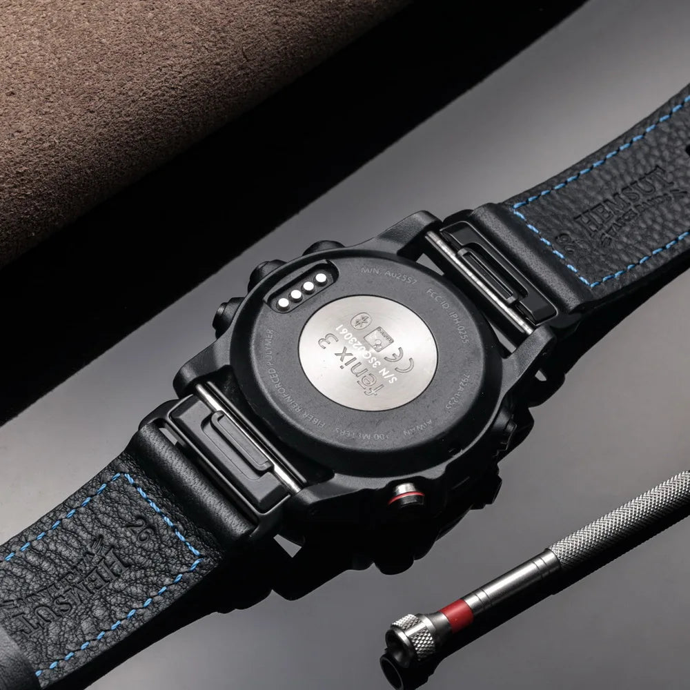 HEMSUT Leather Watch Band for Garmin Fenix, Forerunner & More