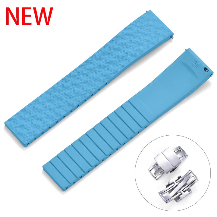 High-Quality CTS FKM Rubber Watch Strap – 18–22mm Quick Release with Spring Clasp, Diver Colors