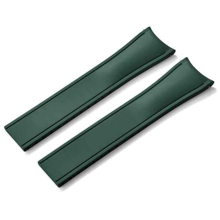 Premium Grade Curved Rubber CTS Strap 20mm 22mm Quick Release Butterfly Buckle Watch Bands FKM Rubber Strap For Cut To Size