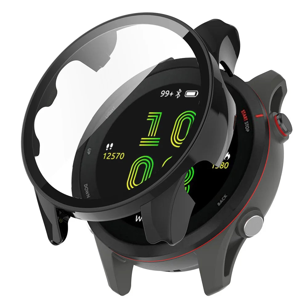 PC & Tempered Glass Protective Case for Garmin Forerunner 255/255S/965